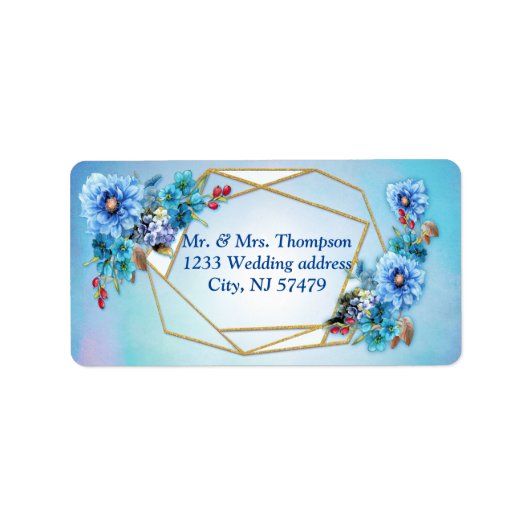 Étiquette Blues de Cornflower en aquarelle (Devant)