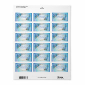 Étiquette Blues de Cornflower en aquarelle (Feuille entière)