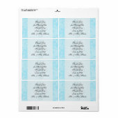 Étiquette blues doux adorable damas (Feuille entière)