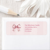 Étiquette Blush Bow Graduation Party (En situation)