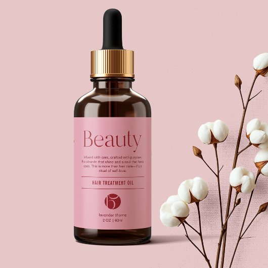 Étiquette Blush Pink Beauty Bottle Product Label