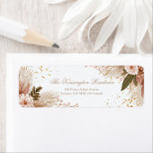 Étiquette Blush Pink Dahlia Gold Stardust Botanical (En situation)