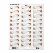 Étiquette Blush Pink Dahlia Gold Stardust Botanical (Feuille entière)