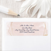 Étiquette Blush Pink, Gold et Navy, Mariage Adresse de retou (En situation)