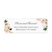 Étiquette Blush Pink Hydrangea Floral Elegant Adresse de ret (Devant)