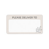 Étiquette Blush Pink Minimalist Livrer Livraison À Expéditio (Devant)