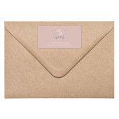 Étiquette Blush Pink Monogram Botanical Return Address