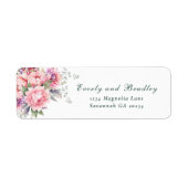 Étiquette Blush Pink Sage Watercolor Floral Script Botanical (Devant)