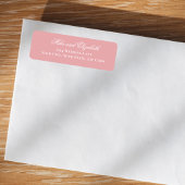 Étiquette Blush Pink Script Names Wedding Address Label