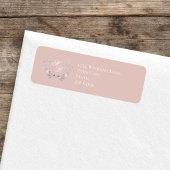 Étiquette Blush Pink Wedding Monogram Floral Script