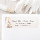 Étiquette Blush Rose et Agate Dorée Écriture Adresse de Reto (En situation)