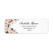 Étiquette Blush rose Floral Adresse de retour (Devant)