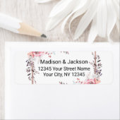 Étiquette Blush & Rose Gold encadré Mariage Adresse de retou (En situation)