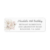 Étiquette Blush Roses 40th Birthday Return Address Label (Devant)