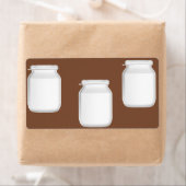 Étiquette Bocaux blancs sur marron (En situation)