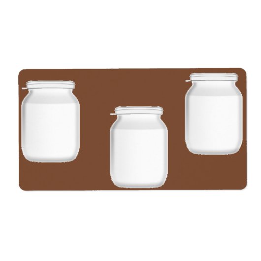 Étiquette Bocaux blancs sur marron (Devant)