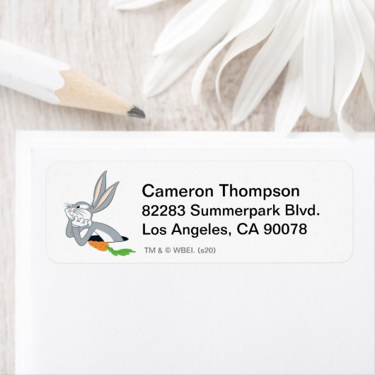 Étiquette BOGS BUNNY™ avec carotte (En situation)