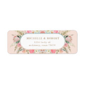 Étiquette Bohème Blush Florush Adresse de retour Label (Devant)