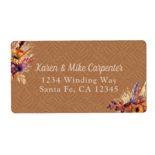 Étiquette Bohème Terracotta Tournesol Automne