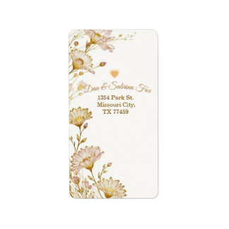 Étiquette Bohemian, botanical style