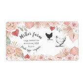 Étiquette bohemian floral rustic script Egg Carton Label (Devant)