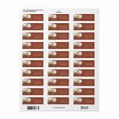 Étiquette Bohemian Floral Terracotta Retour Adresse Mariage (Feuille entière)