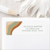 Étiquette Bohemian Modern Terracotta Mariage Adresse de reto (En situation)