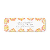 Étiquette Boho 1ère fête d'anniversaire Sunshine Watercolor (Devant)