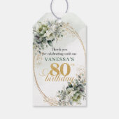 Étiquette Boho 80e anniversaire Eucalyptus vert po (Dos)