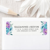 Étiquette Boho aquarelle fleurs bouquet (En situation)