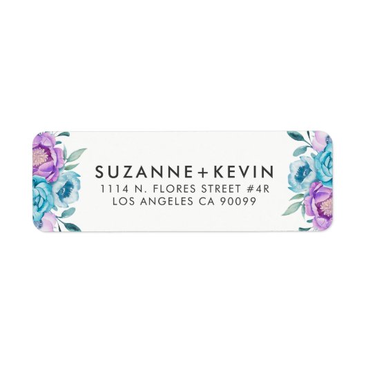 Étiquette Boho aquarelle fleurs bouquet (Devant)