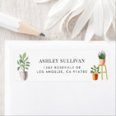 Étiquette Boho Aquarelle Poted Houseplants (En situation)