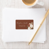 Étiquette Boho Arch Terracota Floral Baby shower Adresse (En situation)