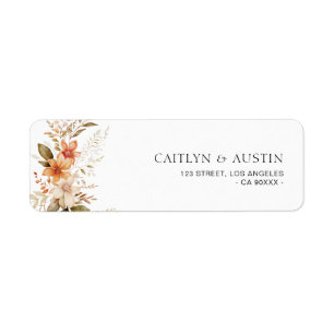 Étiquette boho automne automne florales adresse