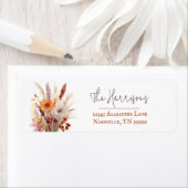 Étiquette Boho Automne Floral Mariage Adresse (En situation)