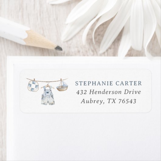 Étiquette Boho Baby Clothes Baby shower garçon Adresse de re (En situation)