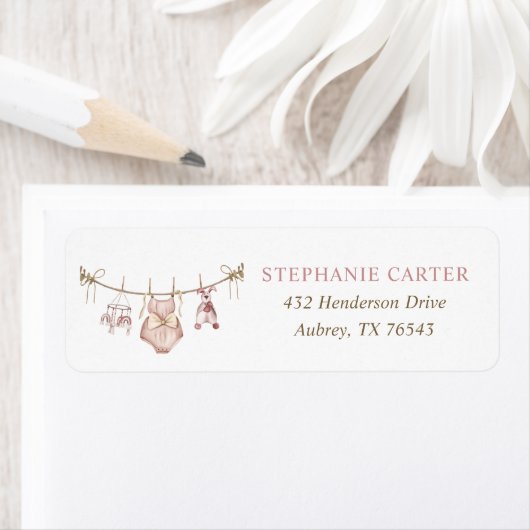 Étiquette Boho Baby Clothes Baby shower garçon Adresse de re (En situation)