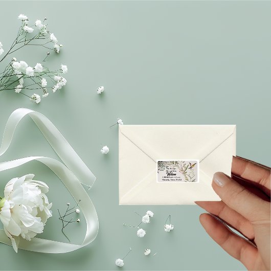 Étiquette BOHO Bague de fleurs et branches Adresse de retour