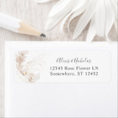 Étiquette Boho Beach Tropical Beige Floral Retour Adresse 2 (En situation)