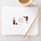 Étiquette Boho Blush Bourgogne Floral Or Mariage géométrique (En situation)