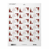 Étiquette Boho Blush Bourgogne Floral Or Mariage géométrique (Feuille entière)