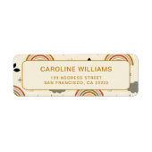 Étiquette Boho Bohème Unique Adresse de Retour Arc-en-Ciel (Devant)