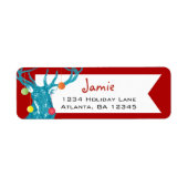 Étiquette Boho Bohemian Christmas Buck Deer Antlers (Devant)