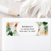 Étiquette Boho Botanique Sage Green Floral Adresse de retour (En situation)