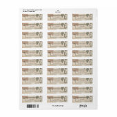 Étiquette boho brun chic verdure vintage mariage adresse (Feuille entière)