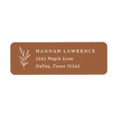 Étiquette Boho Burnt OrangeBridal Douche retour Adresse (Devant)