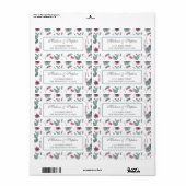 Étiquette Boho Cactus, Succulent & Floral - Mariage (Feuille entière)