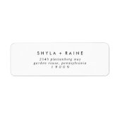 Étiquette Boho Chic Black and White Adresse de retour Étique (Devant)