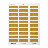 Étiquette Boho Chic Mustard Yellow Adresse de retour (Feuille entière)