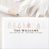 Étiquette Boho Christmas Trees Adresse de vacances (En situation)